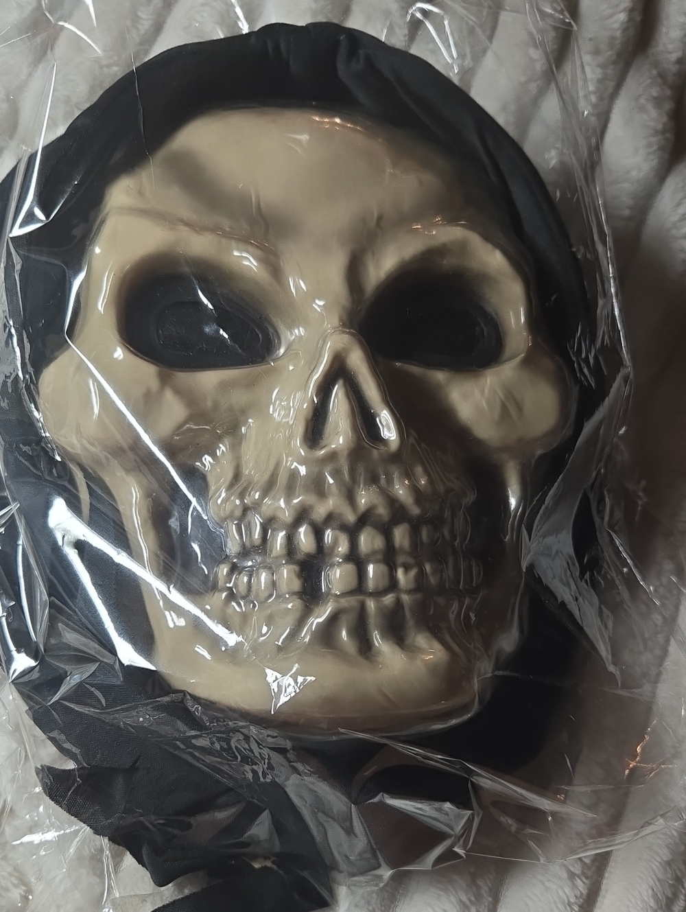 Skull Face Mask in Bone and Black